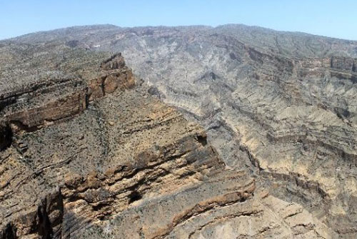 Oman, Canyon lungo il Jebel Shams